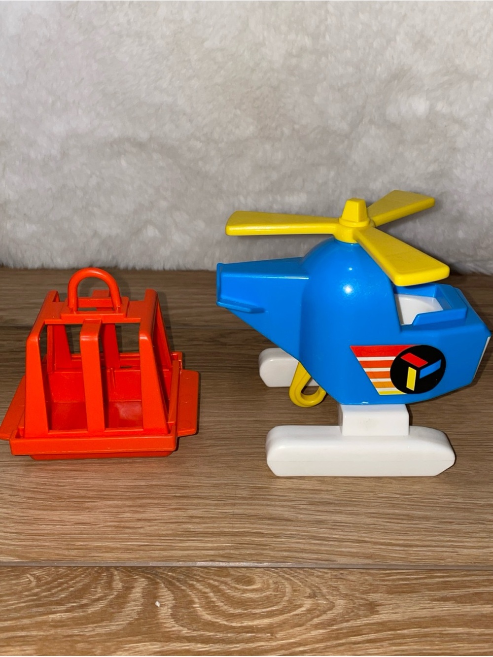 Vintage Fisher Price Little People Air Lift Copter Set #635